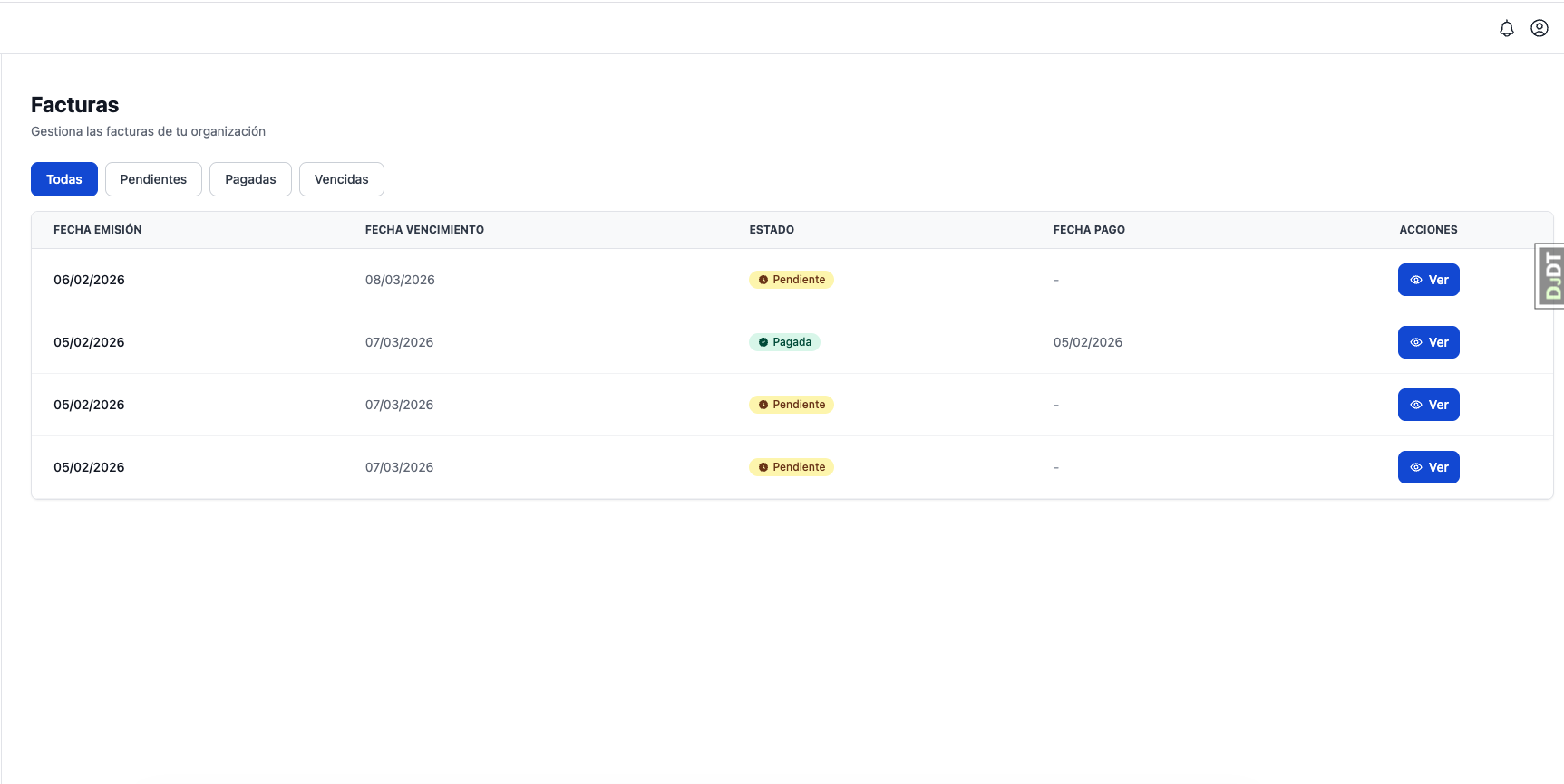 Gestión de facturas